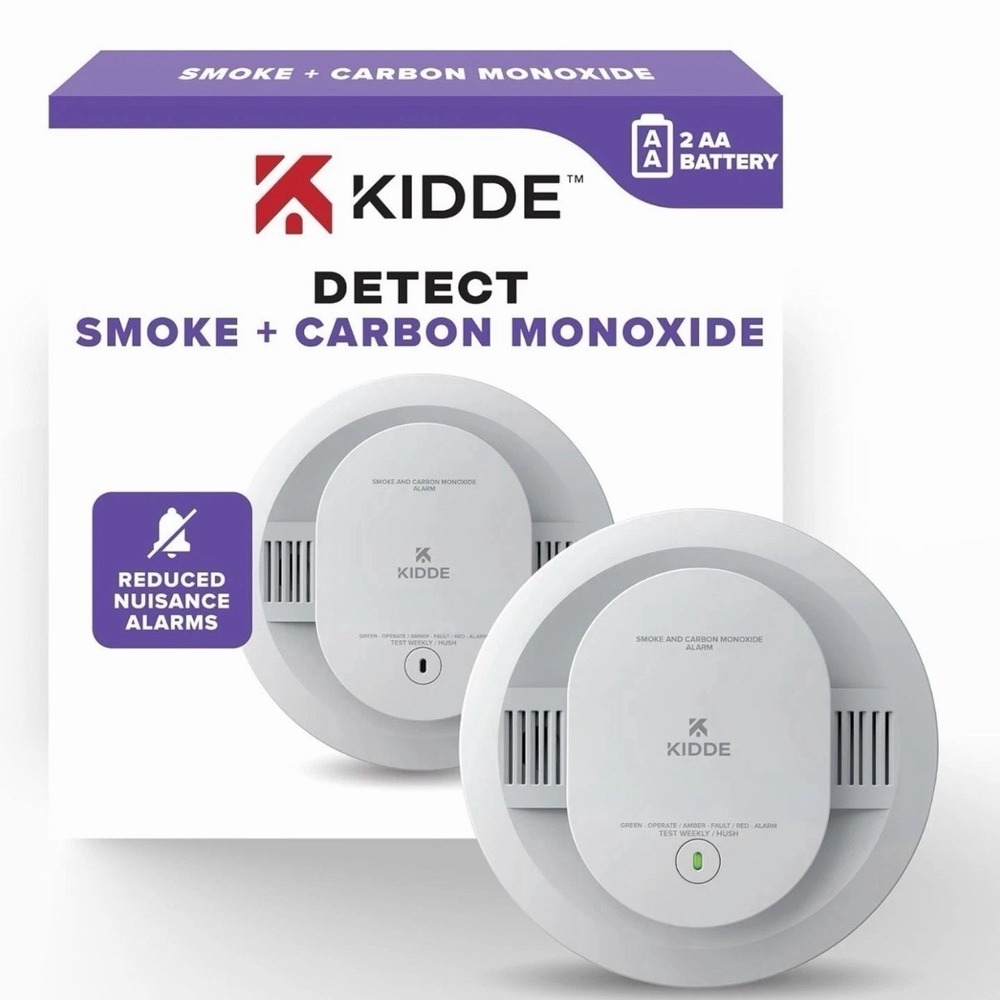 Kidde Combo Smoke + CO Alarm, Hardwired With 10-Year Backup Battery 30CUA10